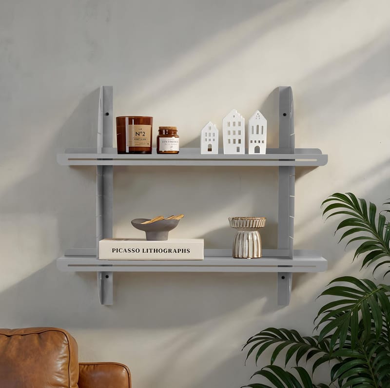 Clavor vegghylle 70 cm - Grå - Oppbevaring - Oppbevaring til småting - Vegghengt oppbevaring