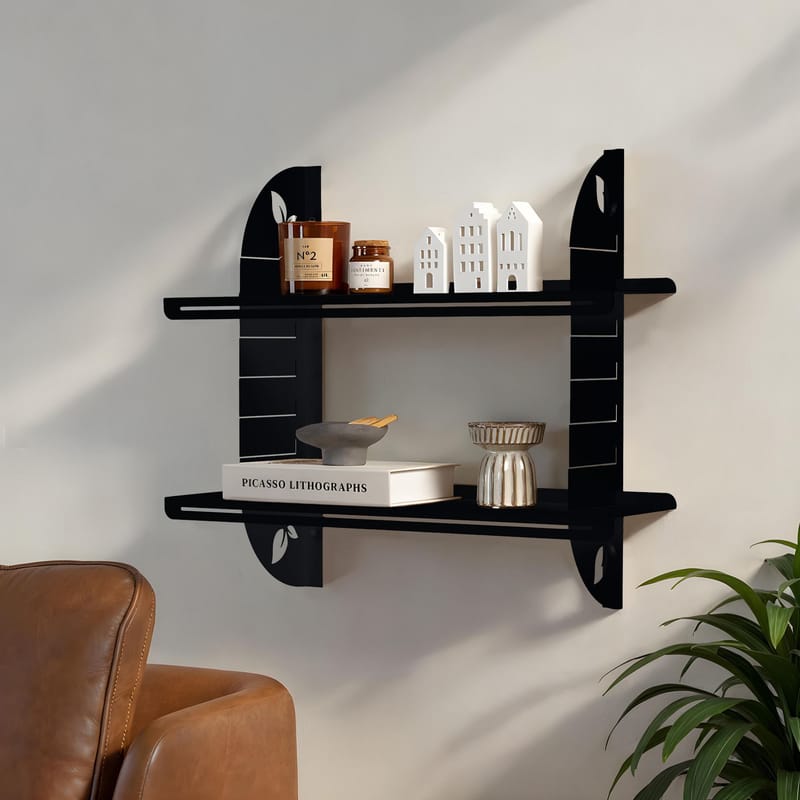 Clavor vegghylle 70 cm - Svart - Oppbevaring - Oppbevaring til småting - Vegghengt oppbevaring