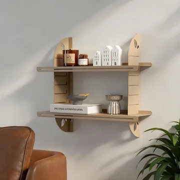 Clavor vegghylle 70 cm - Taupe - Oppbevaring - Oppbevaring til småting - Vegghengt oppbevaring