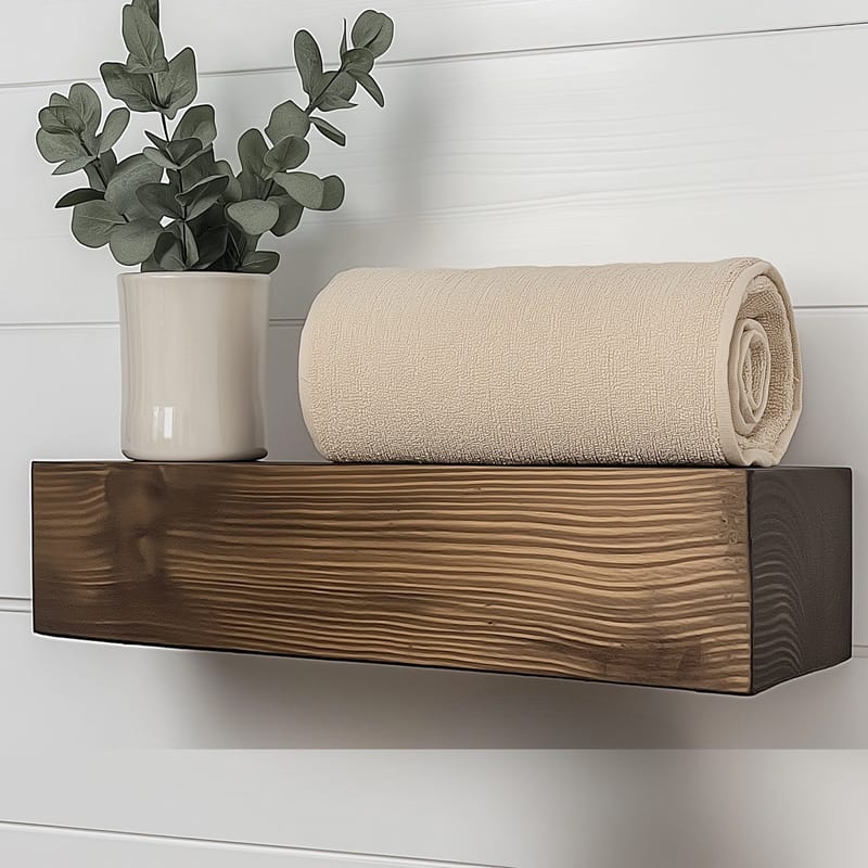 Dekorativ vegghylle i tre Hanah Home Rafect Tre (13 x 60 x 11 cm) Modell enkel hylle - Oppbevaring - Oppbevaring til småting - Vegghengt oppbevaring