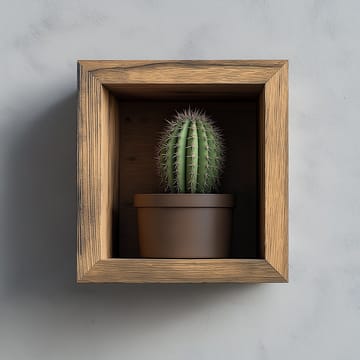 Dekorativ vegghylle i tre Hanah Home Rafel (14 x 15 x 7 cm) - Oppbevaring - Oppbevaring til småting - Vegghengt oppbevaring