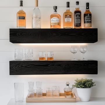 Dekorativ vegghylle i tre Hanah Home Rafelo (13 x 60 x 11 cm) - Oppbevaring - Oppbevaring til småting - Vegghengt oppbevaring