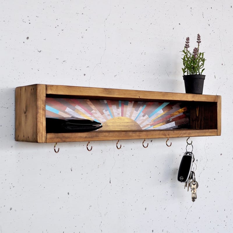 Dekorativ vegghylle i tre Hanah Home Raflin (40 x 10 x 10 cm) - Oppbevaring - Oppbevaring til småting - Vegghengt oppbevaring