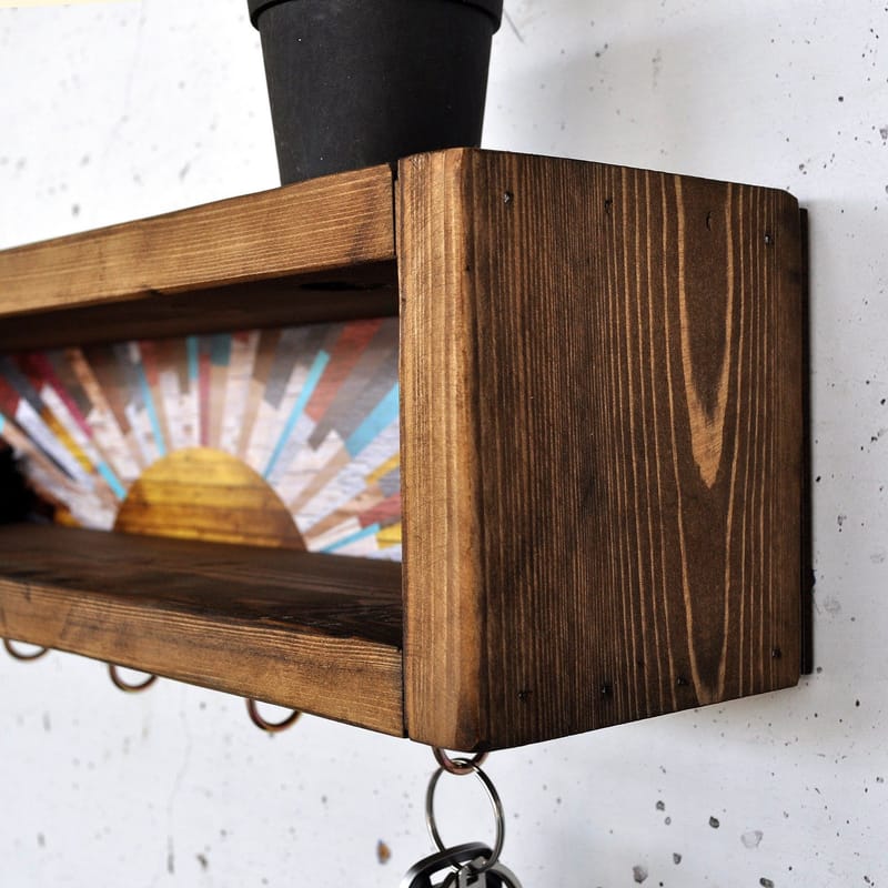 Dekorativ vegghylle i tre Hanah Home Raflin (40 x 10 x 10 cm) - Oppbevaring - Oppbevaring til småting - Vegghengt oppbevaring