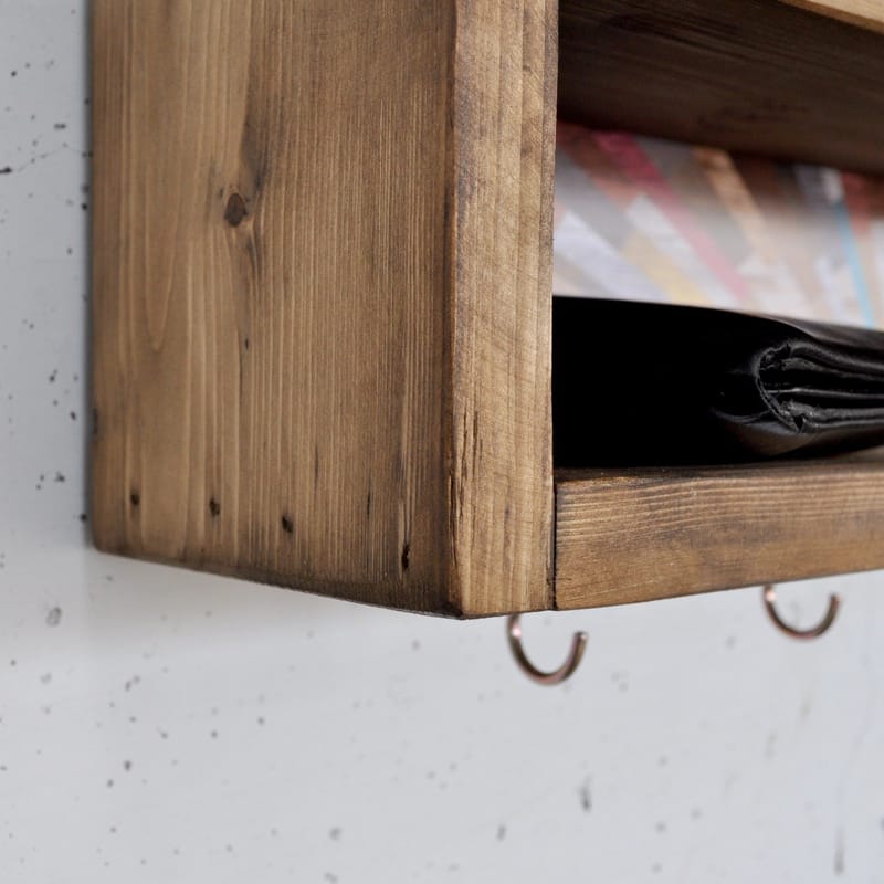 Dekorativ vegghylle i tre Hanah Home Raflin (40 x 10 x 10 cm) - Oppbevaring - Oppbevaring til småting - Vegghengt oppbevaring