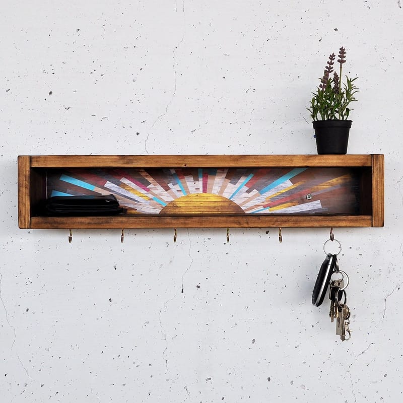 Dekorativ vegghylle i tre Hanah Home Raflin (40 x 10 x 10 cm) - Oppbevaring - Oppbevaring til småting - Vegghengt oppbevaring