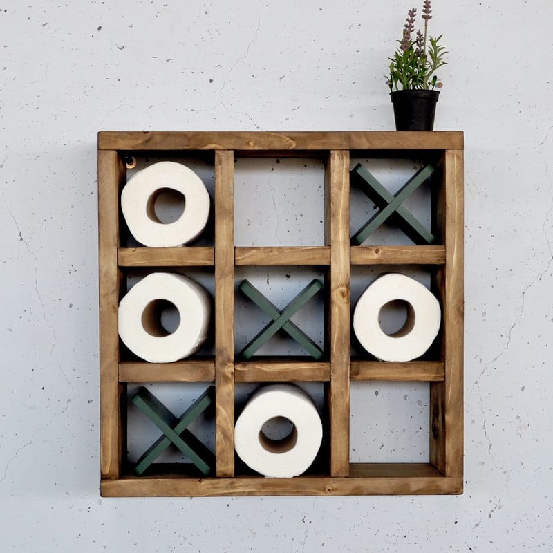 Dekorativ vegghylle i tre Hanah Home Raflin (42,5 x 42,5 x 11 cm) Tre / Grønn - Oppbevaring - Oppbevaring til småting - Vegghengt oppbevaring