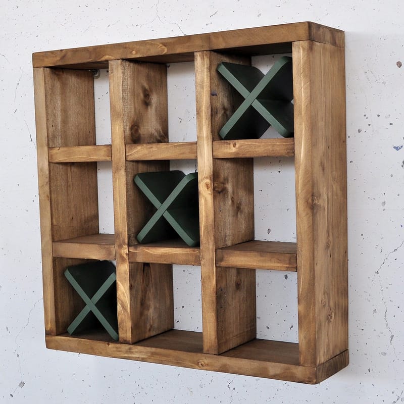 Dekorativ vegghylle i tre Hanah Home Raflin (42,5 x 42,5 x 11 cm) Tre / Grønn - Oppbevaring - Oppbevaring til småting - Vegghengt oppbevaring