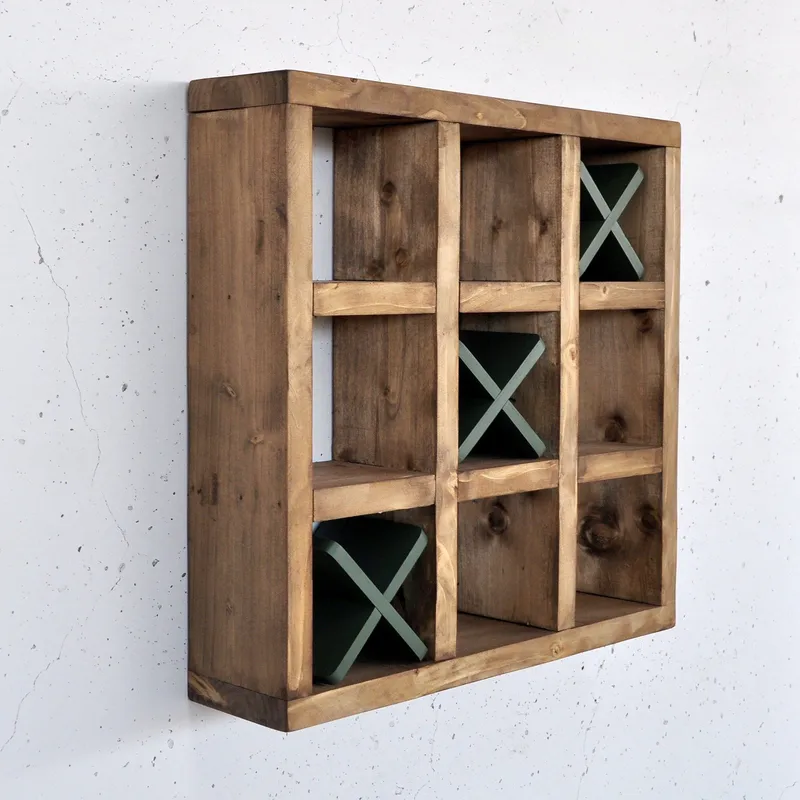 Dekorativ vegghylle i tre Hanah Home Raflin (42,5 x 42,5 x 11 cm) Tre / Grønn