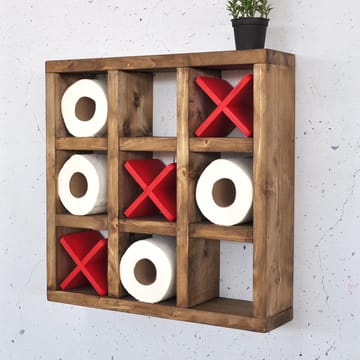 Dekorativ vegghylle i tre Hanah Home Raflin (42,5 x 42,5 x 11 cm) Tre / Rød - Oppbevaring - Oppbevaring til småting - Vegghengt oppbevaring