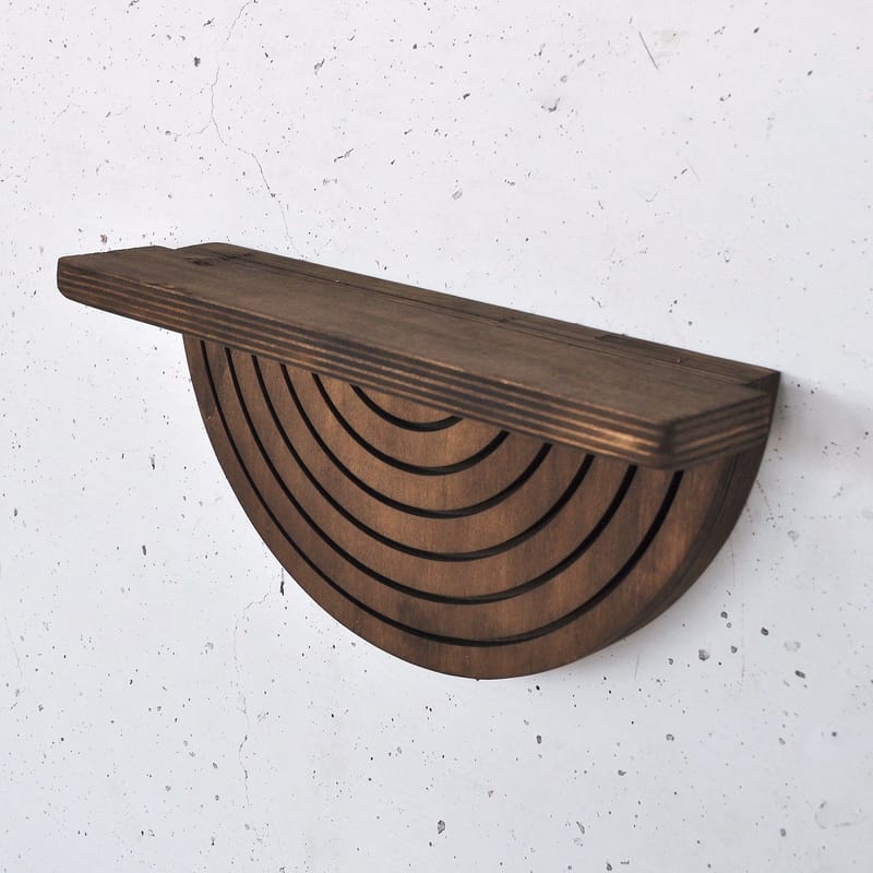 Dekorativ vegghylle i tre Hanah Home Raflon (31 x 16 x 9 cm) Modell halvsirkel ned - Oppbevaring - Oppbevaring til småting - Vegghengt oppbevaring