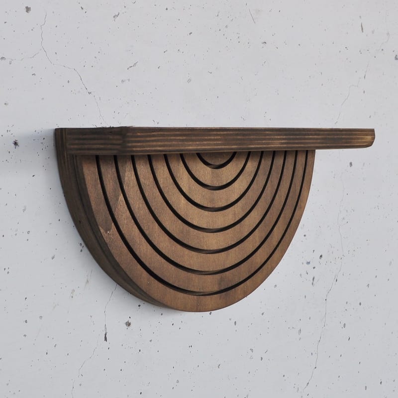 Dekorativ vegghylle i tre Hanah Home Raflon (31 x 16 x 9 cm) Modell halvsirkel ned - Oppbevaring - Oppbevaring til småting - Vegghengt oppbevaring
