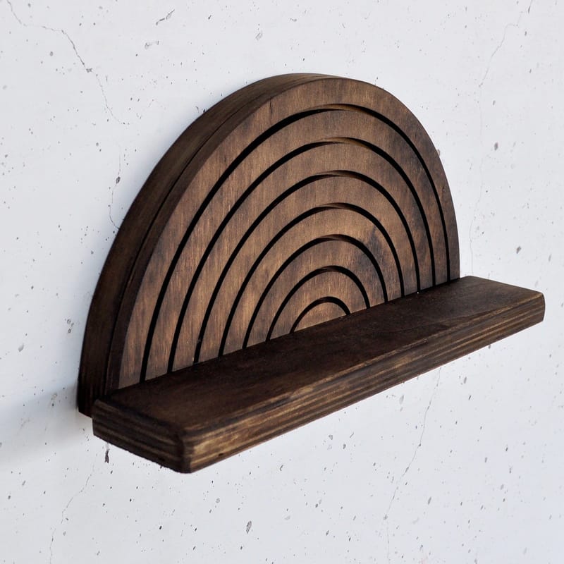 Dekorativ vegghylle i tre Hanah Home Raflon (31 x 16 x 9 cm) Modell halvsirkel opp - Oppbevaring - Oppbevaring til småting - Vegghengt oppbevaring