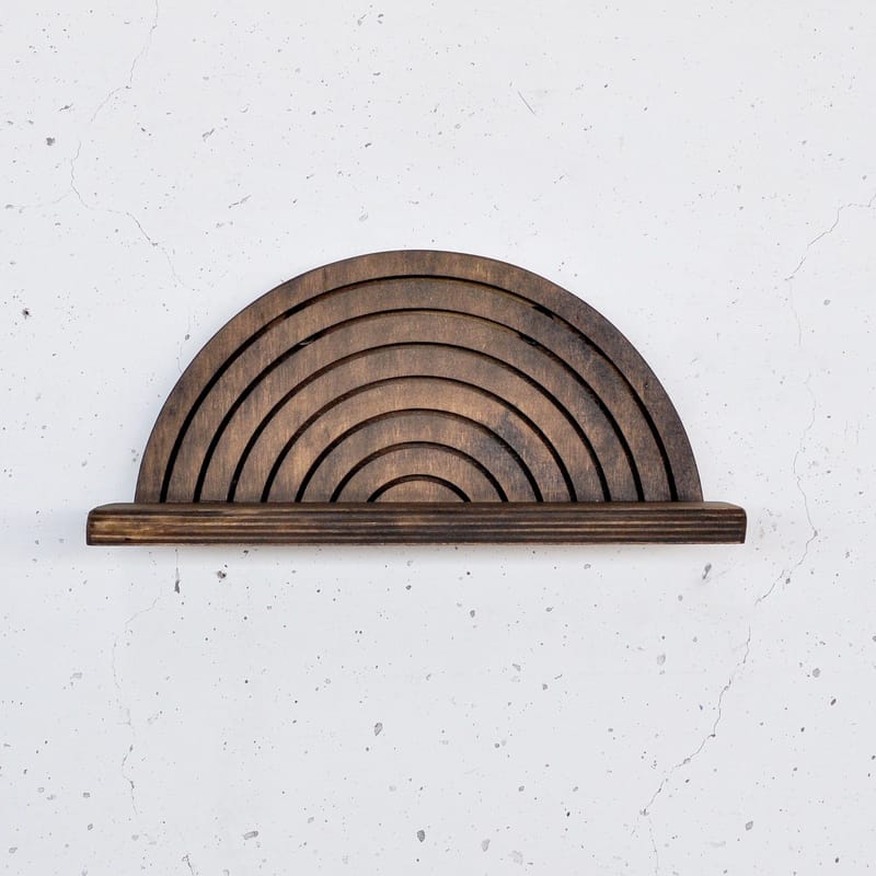 Dekorativ vegghylle i tre Hanah Home Raflon (31 x 16 x 9 cm) Modell halvsirkel opp - Oppbevaring - Oppbevaring til småting - Vegghengt oppbevaring