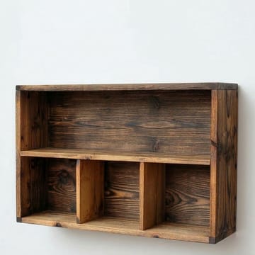 Dekorativ vegghylle i tre Wallxpert Rafello (50 x 30 x 14 cm) Mørkt tre - Trefarge(r) - Oppbevaring - Oppbevaring til småting - Vegghengt oppbevaring
