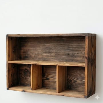 Dekorativ vegghylle i tre Wallxpert Rafello (50 x 30 x 14 cm) Tre - Naturlig trefinish - Oppbevaring - Oppbevaring til småting - Vegghengt oppbevaring