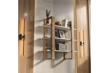 Draven Veggbrett 90x90 cm - Eik/Hvit - Oppbevaring - Oppbevaring til småting - Vegghengt oppbevaring