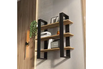 Draven Veggbrett 90x90 cm - Sort/Eik - Oppbevaring - Oppbevaring til småting - Vegghengt oppbevaring