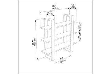 Draven Veggbrett 90x90 cm - Sort/Eik - Oppbevaring - Oppbevaring til småting - Vegghengt oppbevaring