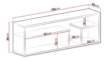 Elvaren Vegghylle 105 cm - Oppbevaring - Oppbevaring til småting - Vegghengt oppbevaring