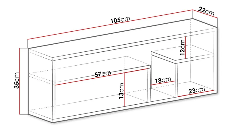 Elvaren Vegghylle 105 cm - Oppbevaring - Oppbevaring til småting - Vegghengt oppbevaring