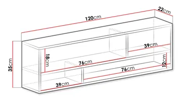 Elvaren Vegghylle 120 cm i Tre - Hvit|Beige - Oppbevaring - Oppbevaring til småting - Vegghengt oppbevaring