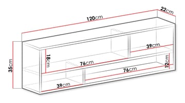 Elvaren Vegghylle 120 cm - Oppbevaring - Oppbevaring til småting - Vegghengt oppbevaring