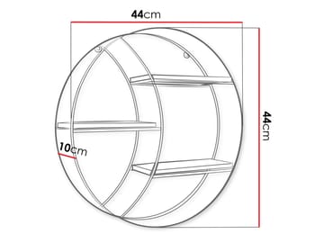Elyran vegghylle 44 cm - hvit, brun - Oppbevaring - Oppbevaring til småting - Vegghengt oppbevaring
