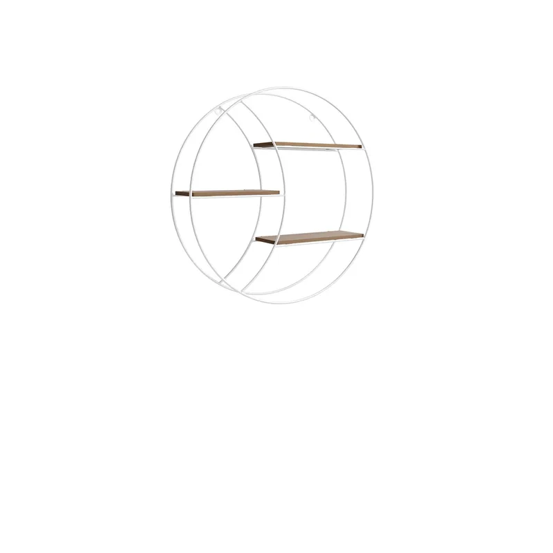 Elyran vegghylle 44 cm, hvit, brun