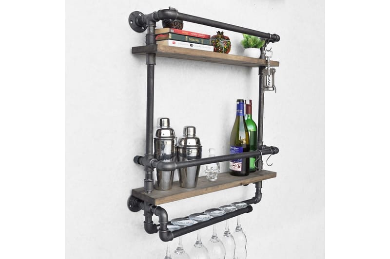 Evila Vegghylle Rør/Tre - Oppbevaring - Oppbevaring til småting - Vegghengt oppbevaring