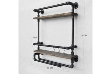 Evila Vegghylle Rør/Tre - Oppbevaring - Oppbevaring til småting - Vegghengt oppbevaring