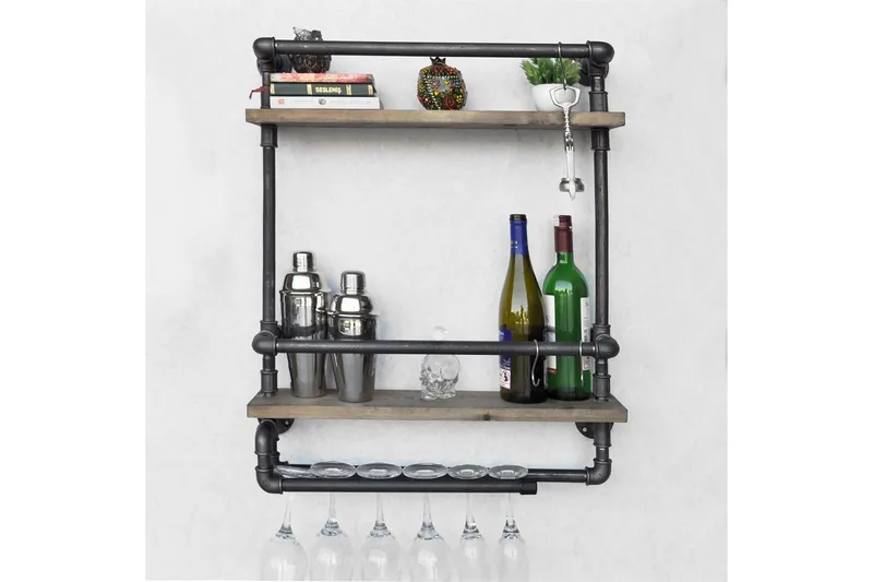 Evila Vegghylle Rør/Tre - Oppbevaring - Oppbevaring til småting - Vegghengt oppbevaring