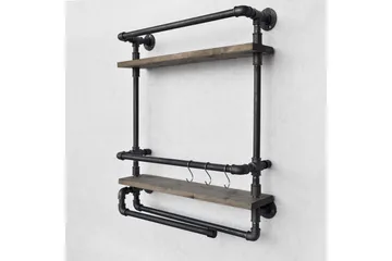 Evila Vegghylle Rør/Tre - Oppbevaring - Oppbevaring til småting - Vegghengt oppbevaring