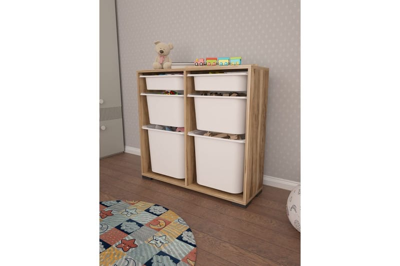 Flerbruks Kapasitetskap Carla Valnøtt Hvit - Valnøtt Hvit - Oppbevaring - Oppbevaring til småting - Oppbevaringskasse