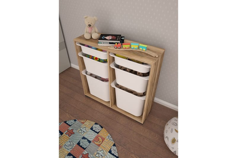 Flerbruks Kapasitetskap Carla Valnøtt Hvit - Valnøtt Hvit - Oppbevaring - Oppbevaring til småting - Oppbevaringskasse