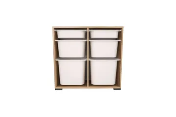 Flerbruks Kapasitetskap Carla Valnøtt Hvit - Valnøtt Hvit - Oppbevaring - Oppbevaring til småting - Oppbevaringskasse