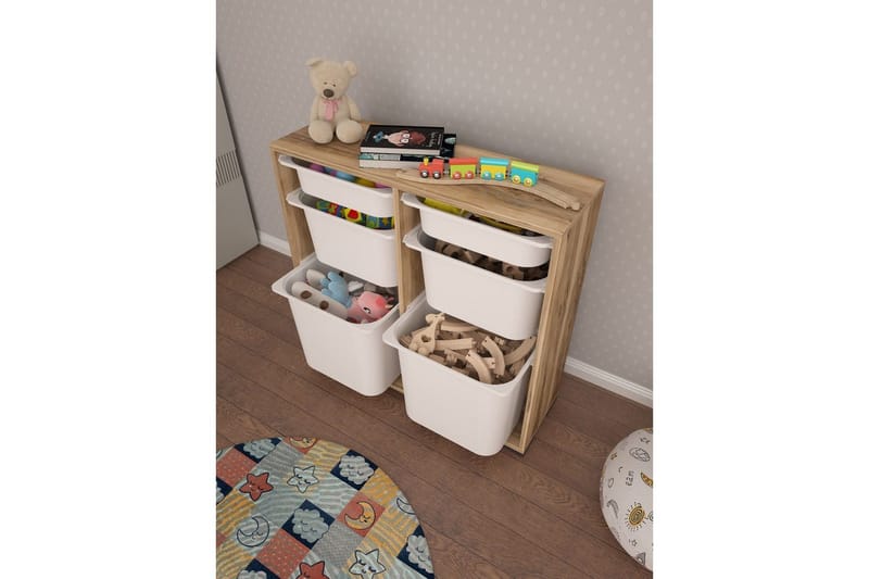 Flerbruks Kapasitetskap Carla Valnøtt Hvit - Valnøtt Hvit - Oppbevaring - Oppbevaring til småting - Oppbevaringskasse
