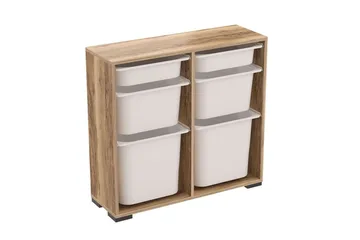 Flerbruks Kapasitetskap Carla Valnøtt Hvit - Valnøtt Hvit - Oppbevaring - Oppbevaring til småting - Oppbevaringskasse