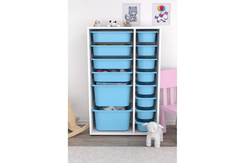 Flerbruks Kapasitetskap Kjerne (69,5 x 109 x 30 cm) Blå - Blå - Oppbevaring - Oppbevaring til småting - Oppbevaringskasse