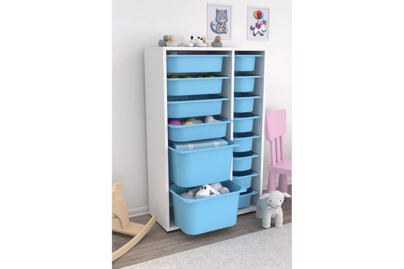 Flerbruks Kapasitetskap Kjerne (69,5 x 109 x 30 cm) Blå - Blå - Oppbevaring - Oppbevaring til småting - Oppbevaringskasse