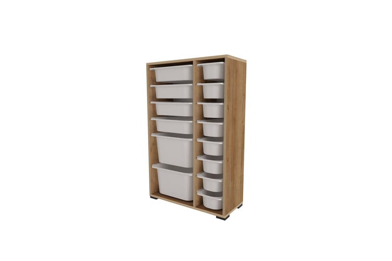 Flerbruks Kapasitetskap Kjerne (69,5 x 109 x 30 cm) Eik / Hvit - Eik / Hvit - Oppbevaring - Oppbevaring til småting - Oppbevaringskasse