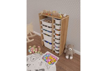 Flerbruks Kapasitetskap Kjerne (69,5 x 109 x 30 cm) Eik / Hvit - Eik / Hvit - Oppbevaring - Oppbevaring til småting - Oppbevaringskasse