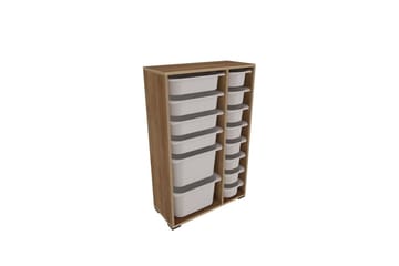 Flerbruks Kapasitetskap Kjerne (69,5 x 109 x 30 cm) Eik / Hvit - Eik / Hvit - Oppbevaring - Oppbevaring til småting - Oppbevaringskasse