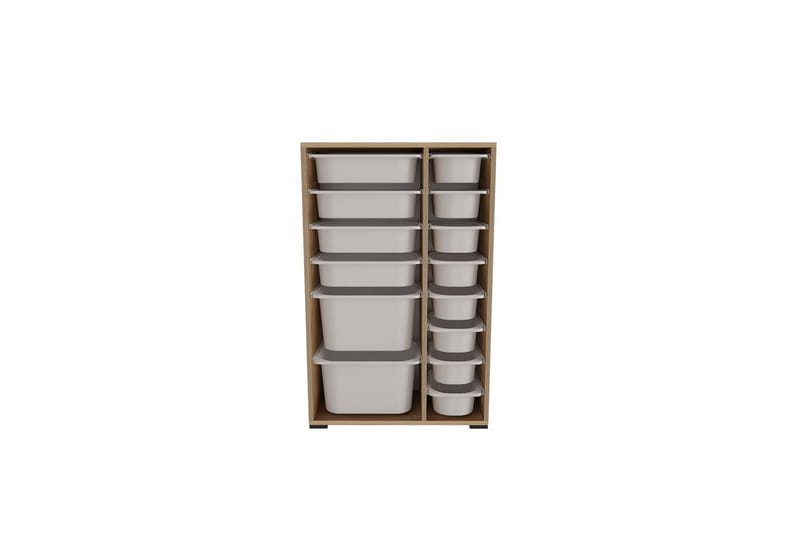 Flerbruks Kapasitetskap Kjerne (69,5 x 109 x 30 cm) Eik / Hvit - Eik / Hvit - Oppbevaring - Oppbevaring til småting - Oppbevaringskasse