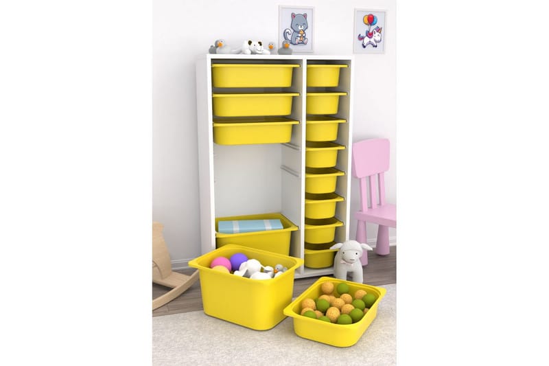 Flerbruks Kapasitetskap Kjerne (69,5 x 109 x 30 cm) Gul - Gul - Oppbevaring - Oppbevaring til småting - Oppbevaringskasse