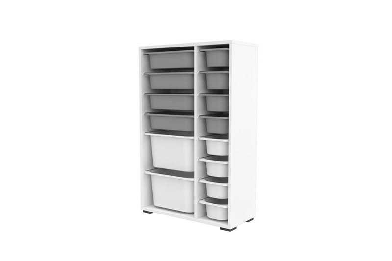 Flerbruks Kapasitetskap Kjerne (69,5 x 109 x 30 cm) Hvit / Grå - Hvit / Grå - Oppbevaring - Oppbevaring til småting - Oppbevaringskasse