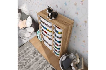 Flerbruks Kapasitetskap Kjerne (69,5 x 109 x 30 cm) Valnøtt / Hvit - Valnøtt / Hvit - Oppbevaring - Oppbevaring til småting - Oppbevaringskasse