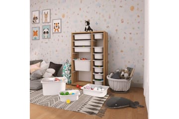 Flerbruks Kapasitetskap Kjerne (69,5 x 109 x 30 cm) Valnøtt / Hvit - Valnøtt / Hvit - Oppbevaring - Oppbevaring til småting - Oppbevaringskasse