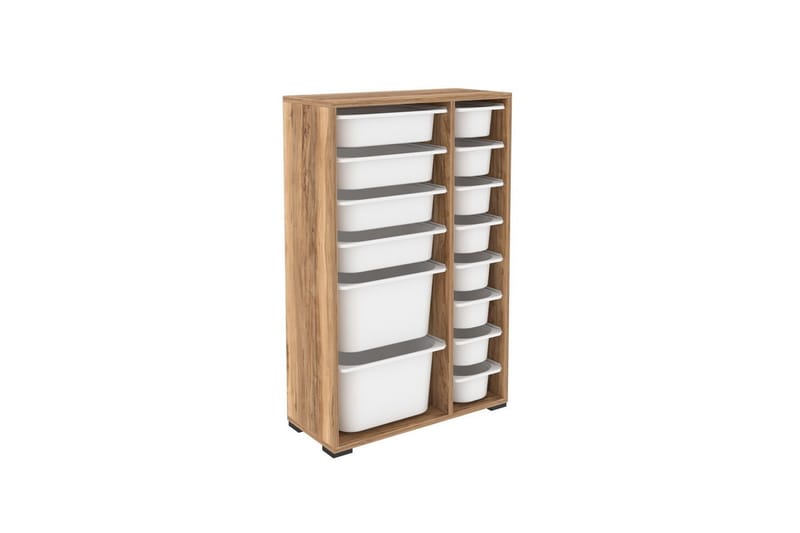 Flerbruks Kapasitetskap Kjerne (69,5 x 109 x 30 cm) Valnøtt / Hvit - Valnøtt / Hvit - Oppbevaring - Oppbevaring til småting - Oppbevaringskasse