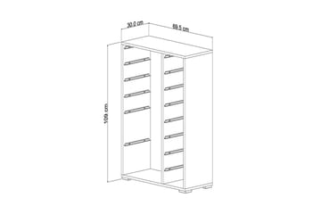 Flerbruks Kapasitetskap Kjerne (69,5 x 109 x 30 cm) Valnøtt / Hvit - Valnøtt / Hvit - Oppbevaring - Oppbevaring til småting - Oppbevaringskasse